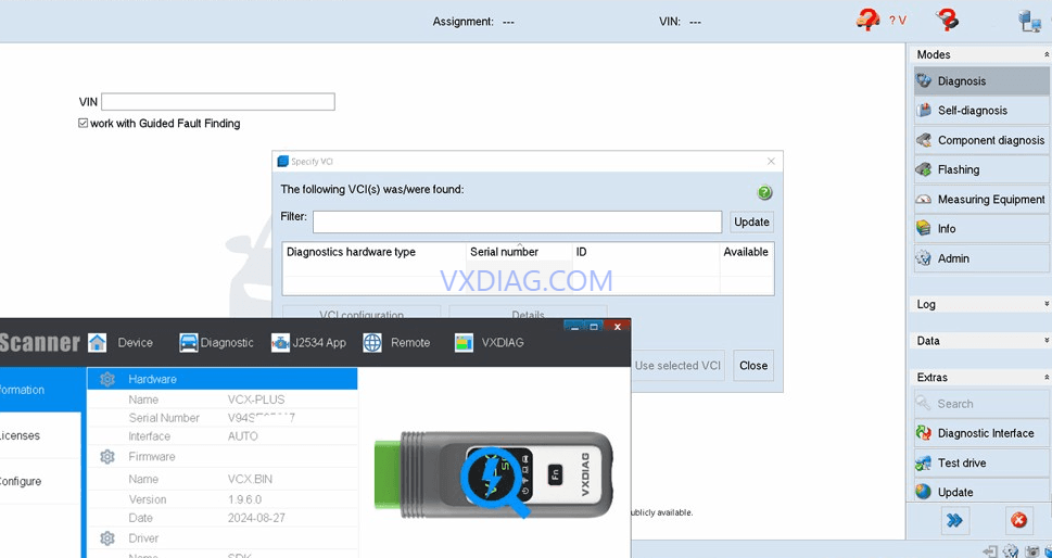 VXDIAG VCX SE 6154 ODIS V23/V24/V9 No VCI Selection Solution