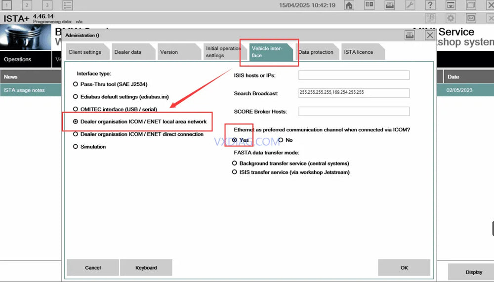 VXDIAG BMW ISTA 4.39 Cannot Connect with BMW X5 Solution – VXDIAG