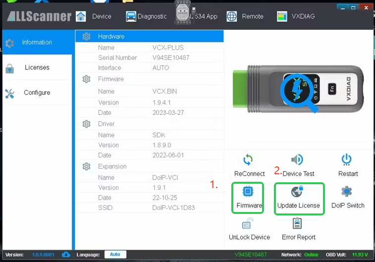 Resolving the 60-Day License Display Issue in VXDIAG VX Manager & Solution