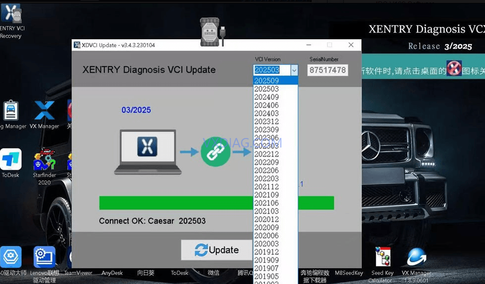 VXDIAG Releases Benz C6 Driver Update Supporting Xentry 2025.09