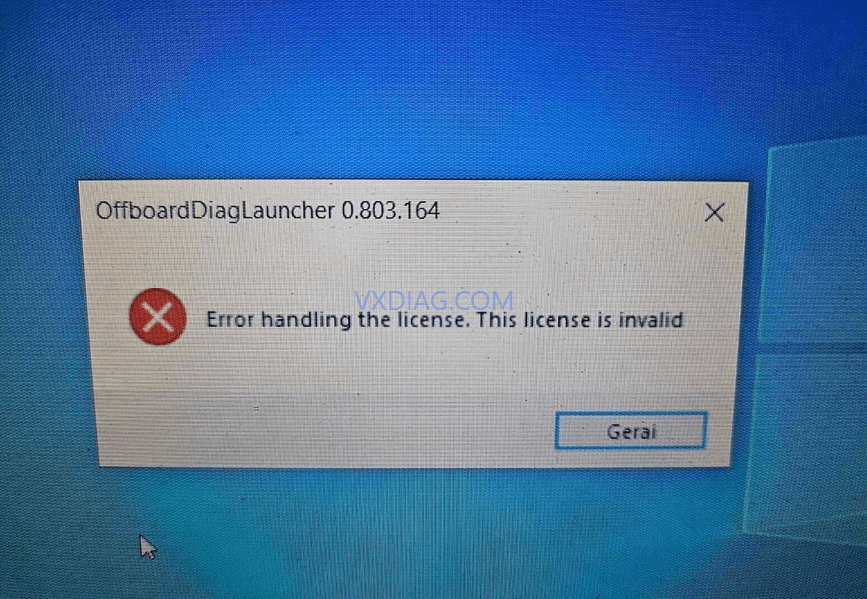 How to Solve VXDIAG ODIS OffboardDiagLauncher 0.803.164 Error Handling License?