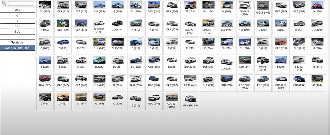 vxdiag benz car list